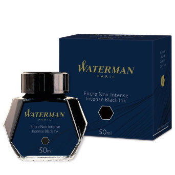 Ink for fountain pens - Waterman - Intense Black, 50 ml