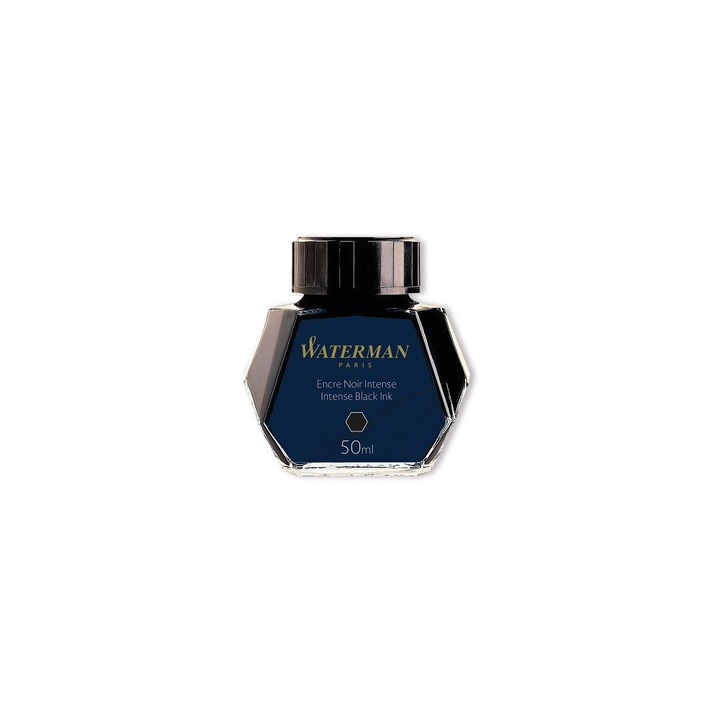 Ink for fountain pens - Waterman - Intense Black, 50 ml