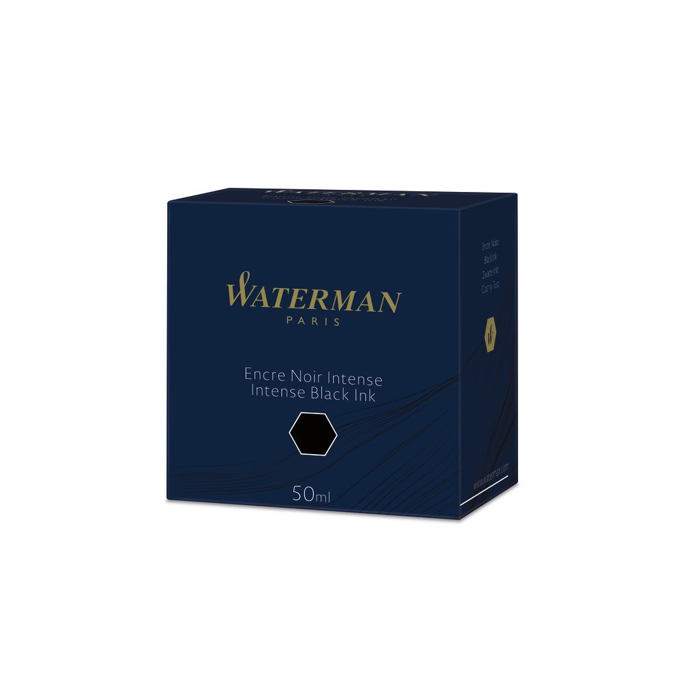 Ink for fountain pens - Waterman - Intense Black, 50 ml