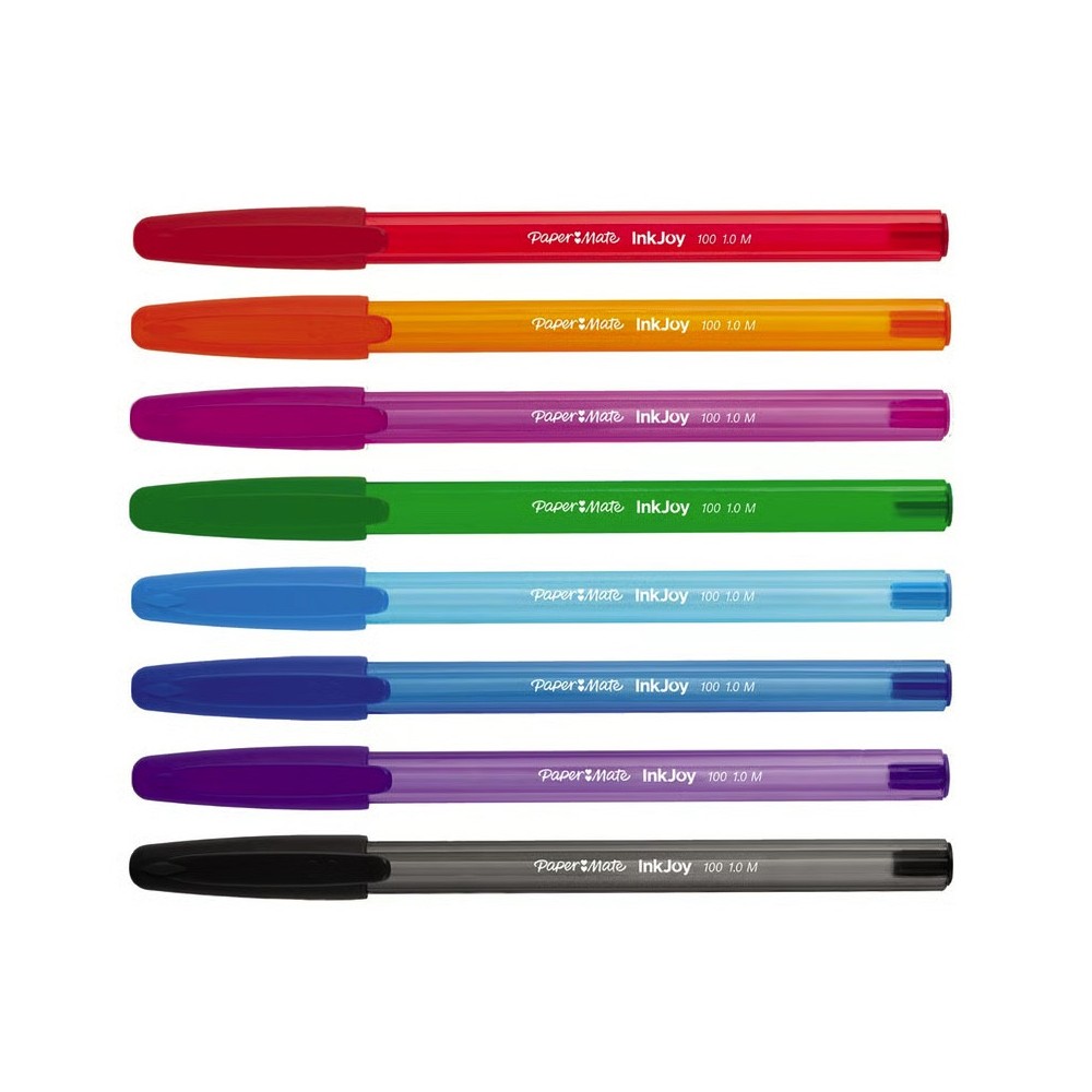 Set of InkJoy 100 ballpoint pens - Paper Mate - 1 mm, 8 pcs.