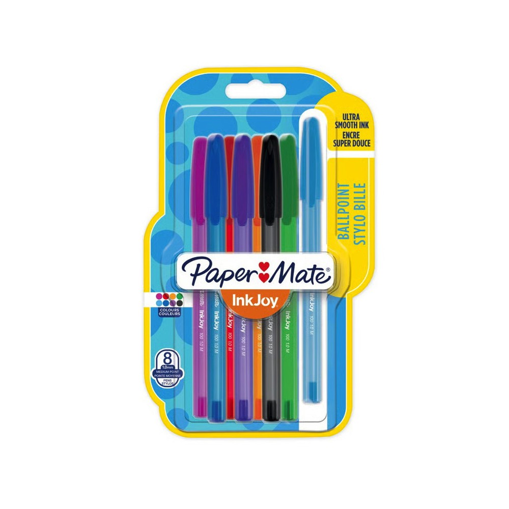 Set of InkJoy 100 ballpoint pens - Paper Mate - 1 mm, 8 pcs.