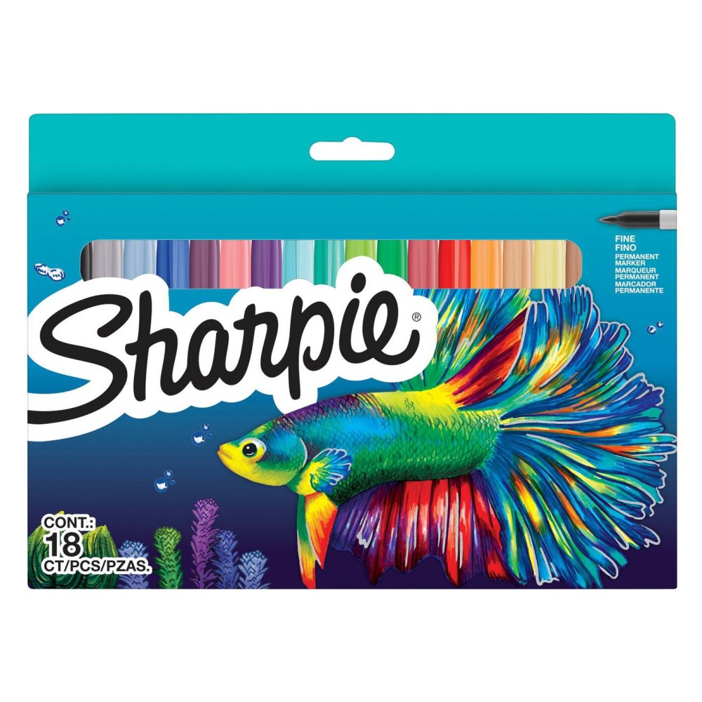 Set of permanent markers - Sharpie - 1 mm, 18 pcs.