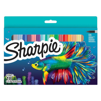 Set of permanent markers - Sharpie - 1 mm, 18 pcs.