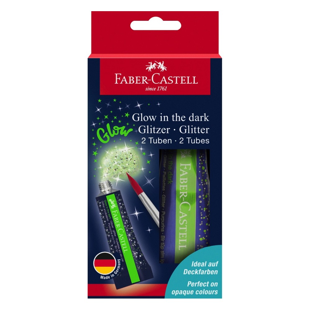 Glow in the dark glitter - Faber-Castell - 2 x 12 ml