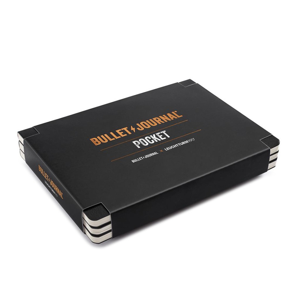 Notatniki Bullet Journal - Leuchtturm1917 - czarne, w kropki, 80 g/m2, 3 szt.