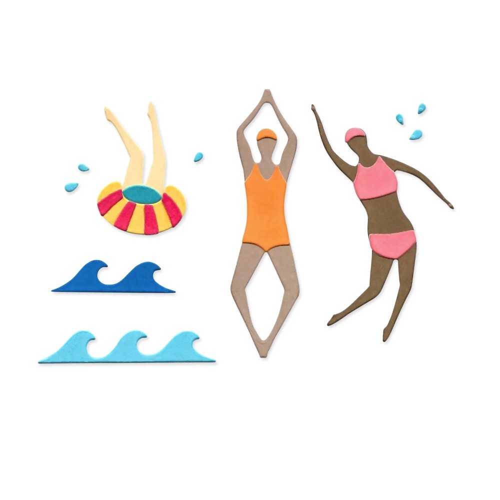 Zestaw wykrojników Thinlits - Sizzix - Synchronized Swimmers, 20 szt.