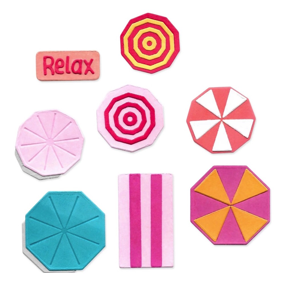 Set of Thinlits cutting dies - Sizzix - Beach Blankets and Brellas, 15 pcs.