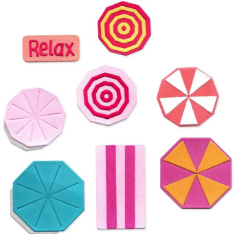 Zestaw wykrojników Thinlits - Sizzix - Beach Blankets and Brellas, 15 szt.