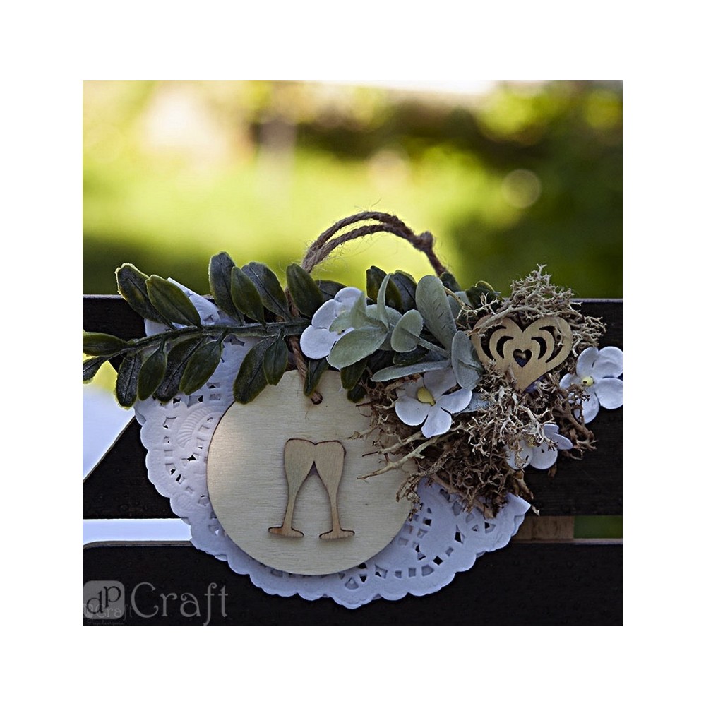 Paper flowers - DpCraft - white, 2 cm, 60 pcs.