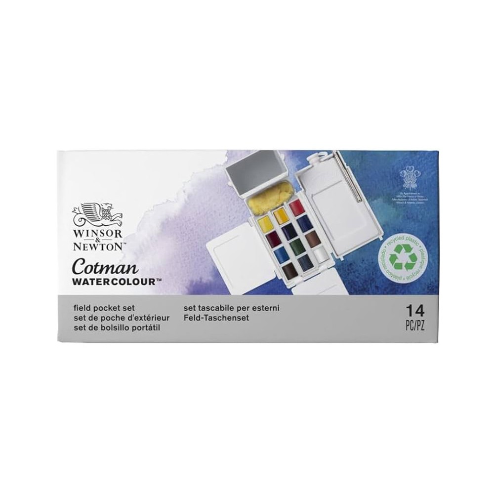 Zestaw farb akwarelowych Cotman Field - Winsor & Newton - 12 kolorów