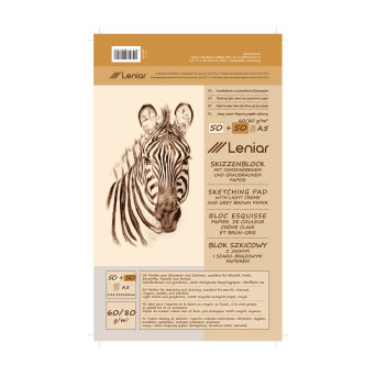 Sketch block with light and gray paper A5 - Leniar - 80 g, 100 sheets