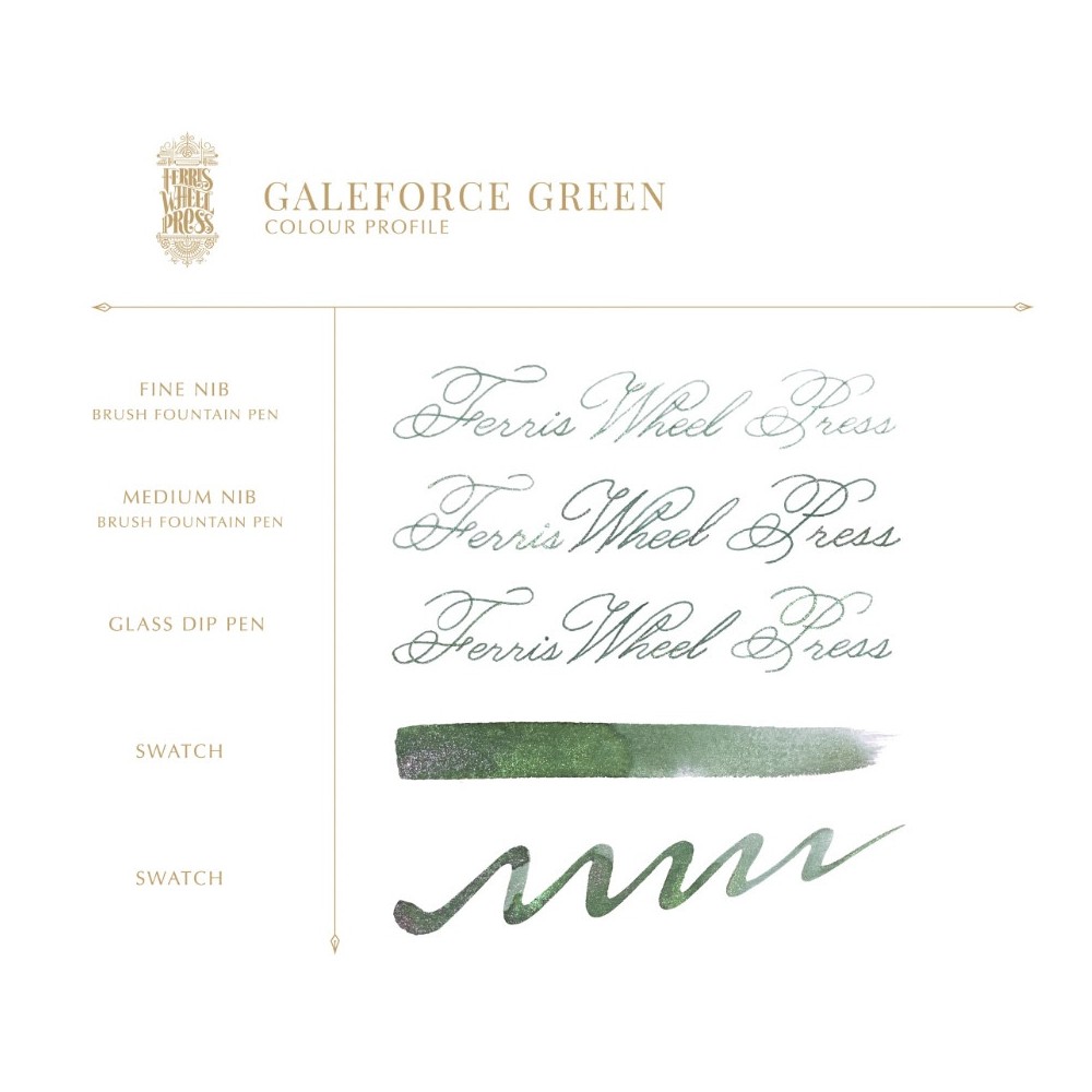 Atrament FerriTales - Ferris Wheel Press - Galeforce Green, 20 ml