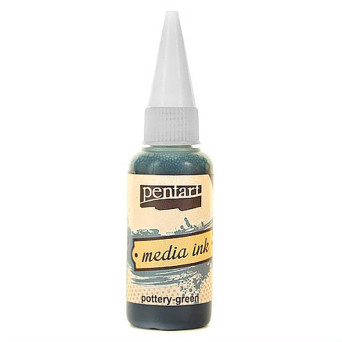 Tusz alkoholowy Media Ink - Pentart - Zielona porcelana, 20 ml