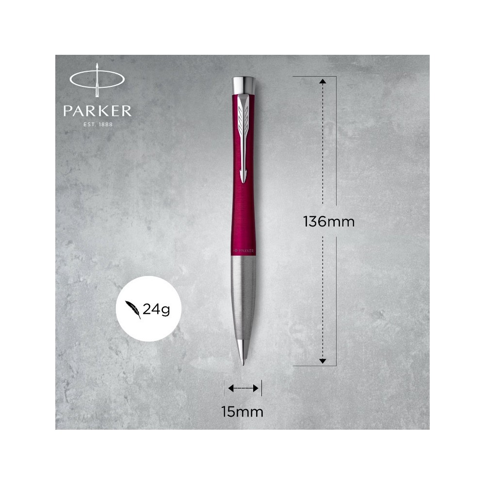Ballpoint pen Urban Twist - Parker - Magenta & Chrome Trim