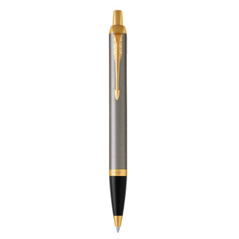 Długopis IM w etui - Parker - Brushed Metal & Gold Trim