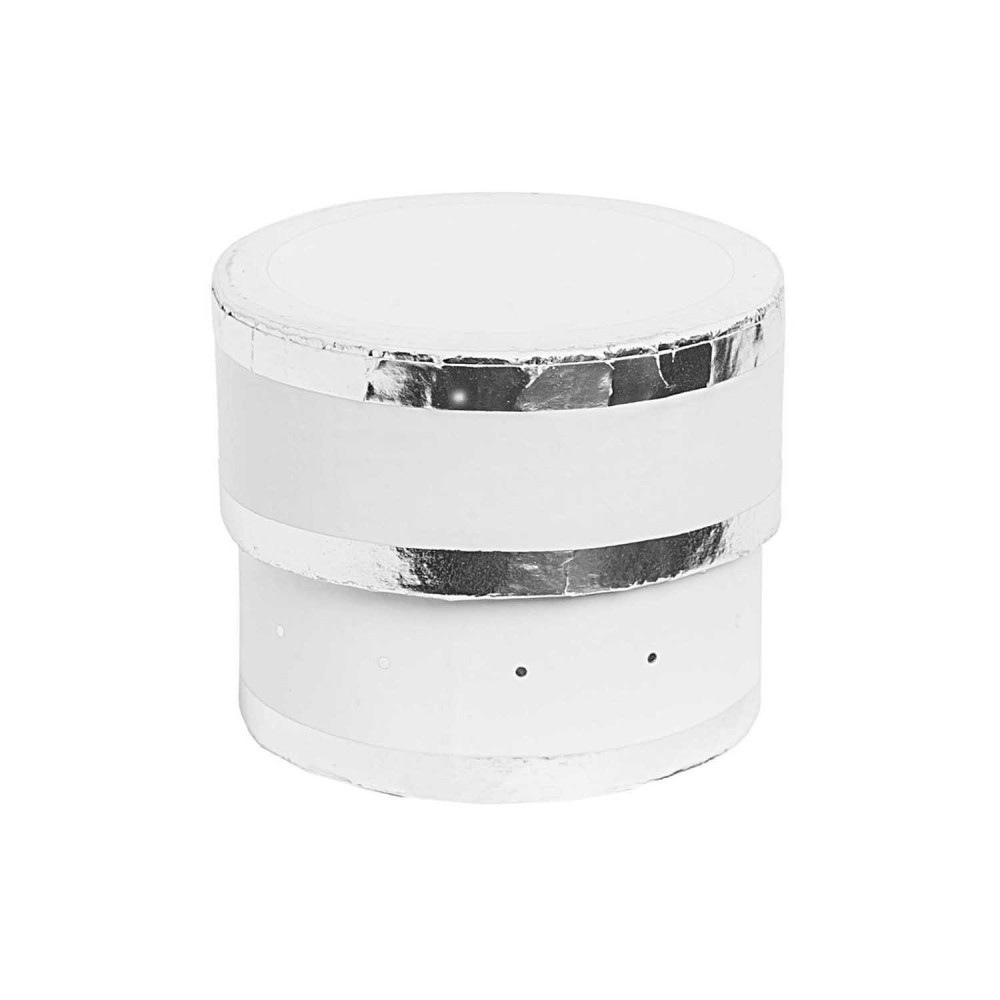 Cardboard gift box - Rico Design - White & Silver, 5 x 4 cm