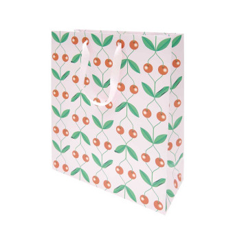 Torba prezentowa Cherries - Rico Design - różowa, 26 x 32 x 12 cm