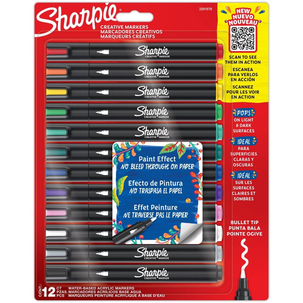 Zestaw markerów akrylowych - Sharpie - 2,5 mm, 12 szt.
