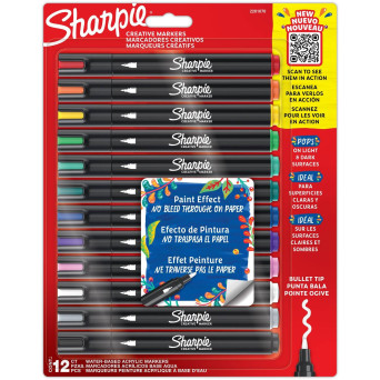 Water-based acrylic markers - Sharpie - 2,5 mm, 12 pcs.