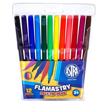 Zestaw flamastrów - Astra - 12 kolorów