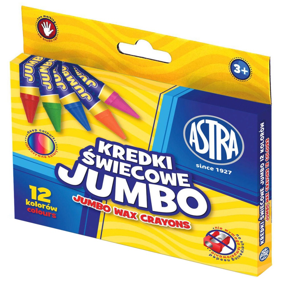 Jumbo wax crayons - Astra - 12 pcs.