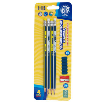 Pencils for handwriting training - Astra - HB, 4 pcs.