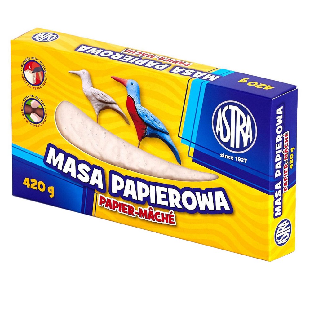 Masa papierowa Paper Mache - Astra - biała, 420 g
