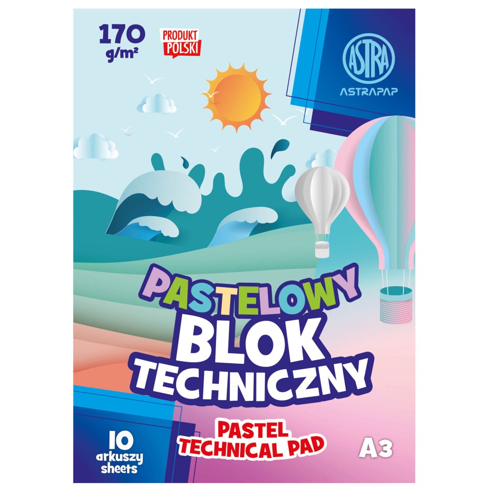 Technical Paper Pad A3 - Astra - pastel, 170 g, 10 sheets