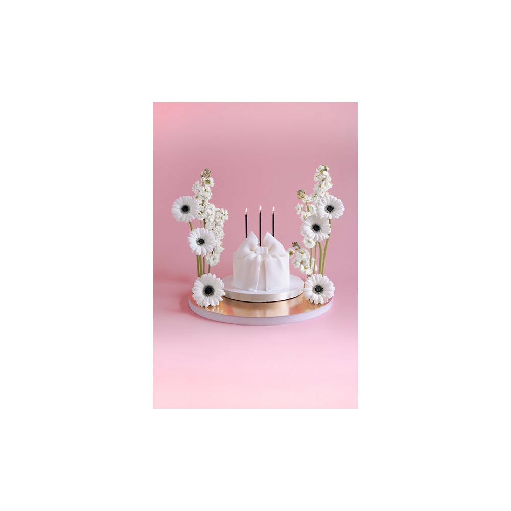 Birthday candles - black and gold, 14 cm, 12 pcs.