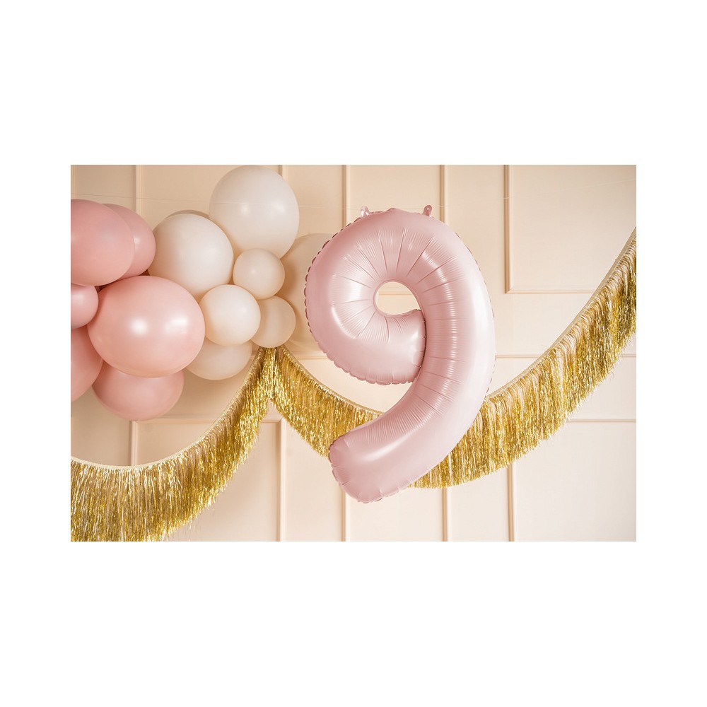 Foil balloon number 9 - light pink, 72 cm