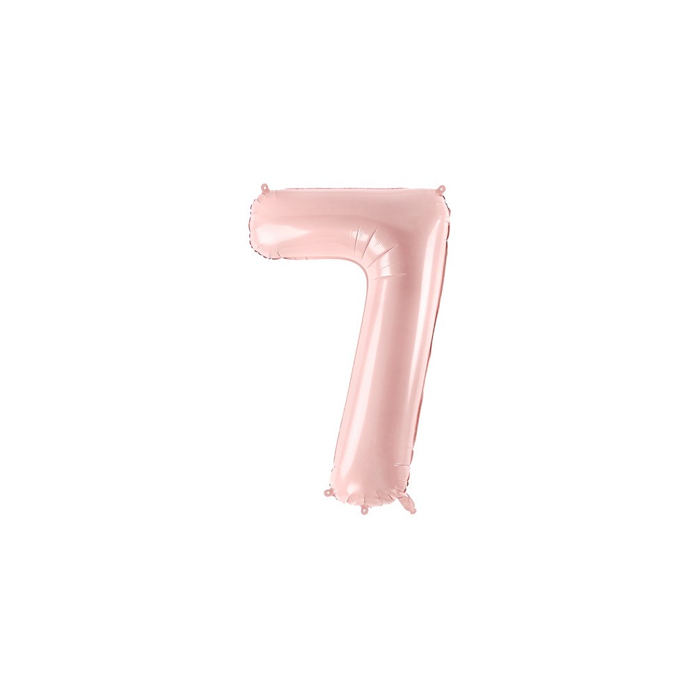 Foil balloon number 7 - light pink, 72 cm
