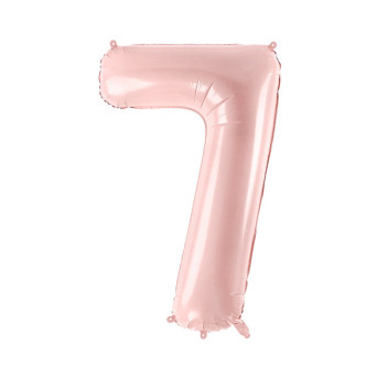 Foil balloon number 7 - light pink, 72 cm