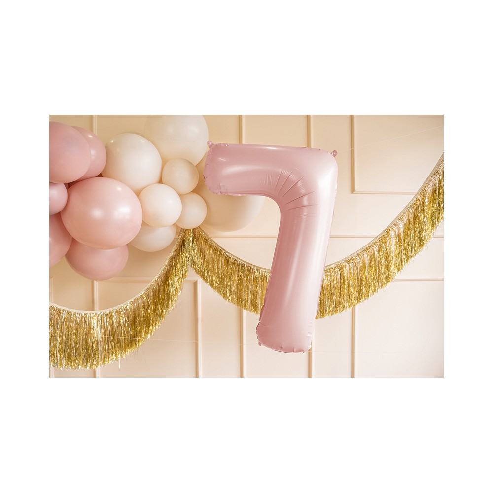 Foil balloon number 7 - light pink, 72 cm