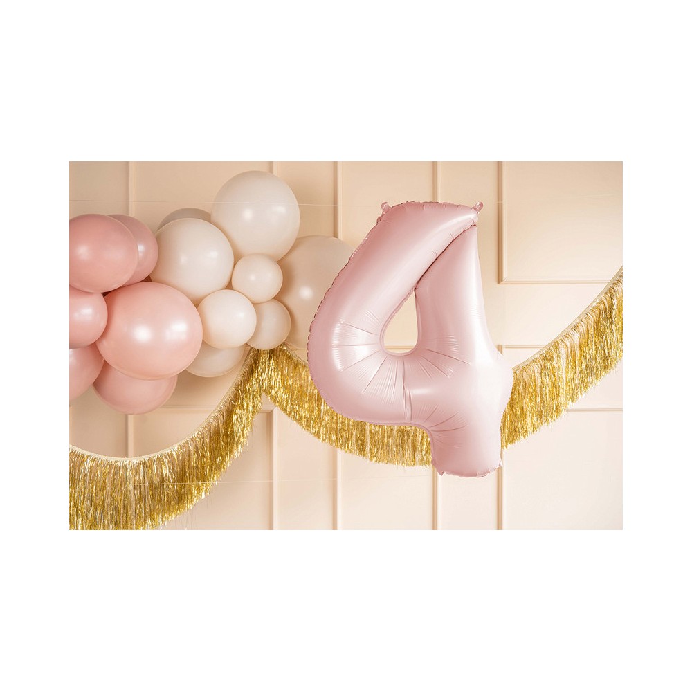 Balon foliowy Cyfra 4 - jasnoróżowy, 72 cm