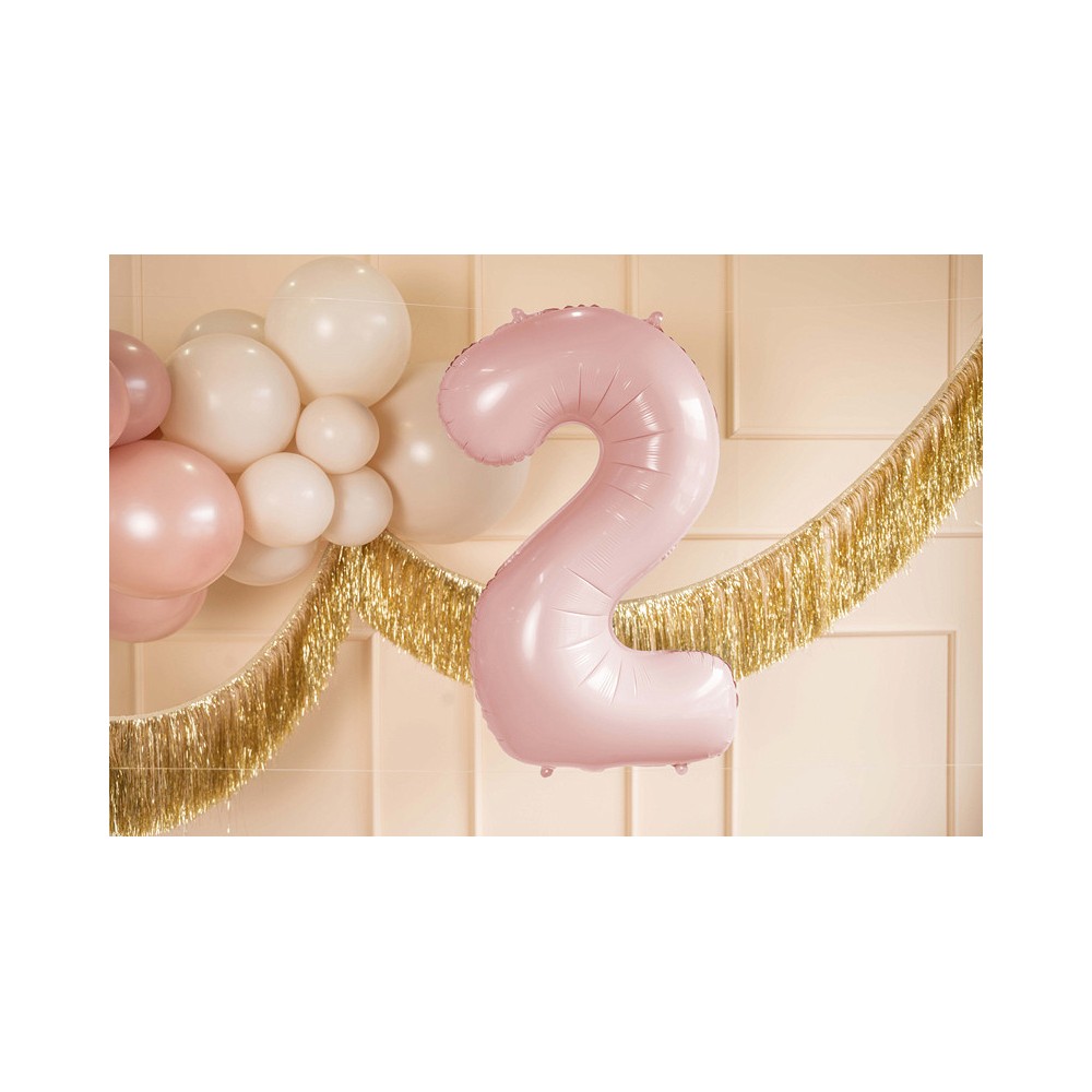 Foil balloon number 2 - light pink, 72 cm