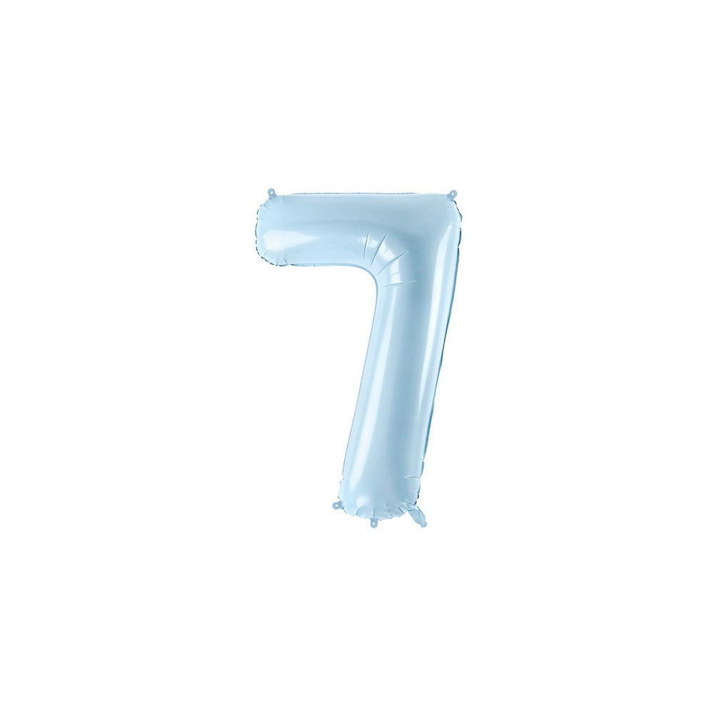 Balon foliowy Cyfra 7 - jasnoniebieski, 72 cm