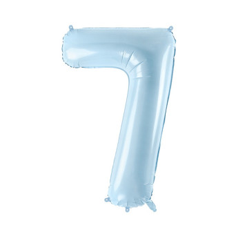 Foil balloon number 7 - light blue, 72 cm