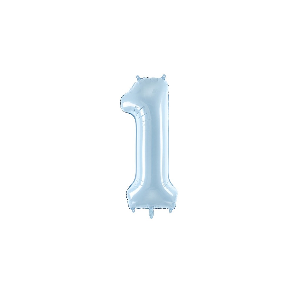 Foil balloon number 1 - light blue, 72 cm