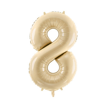 Foil balloon number 8 - beige, 72 cm