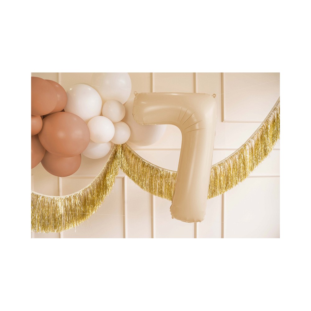 Balon foliowy Cyfra 7 - beżowy, 72 cm