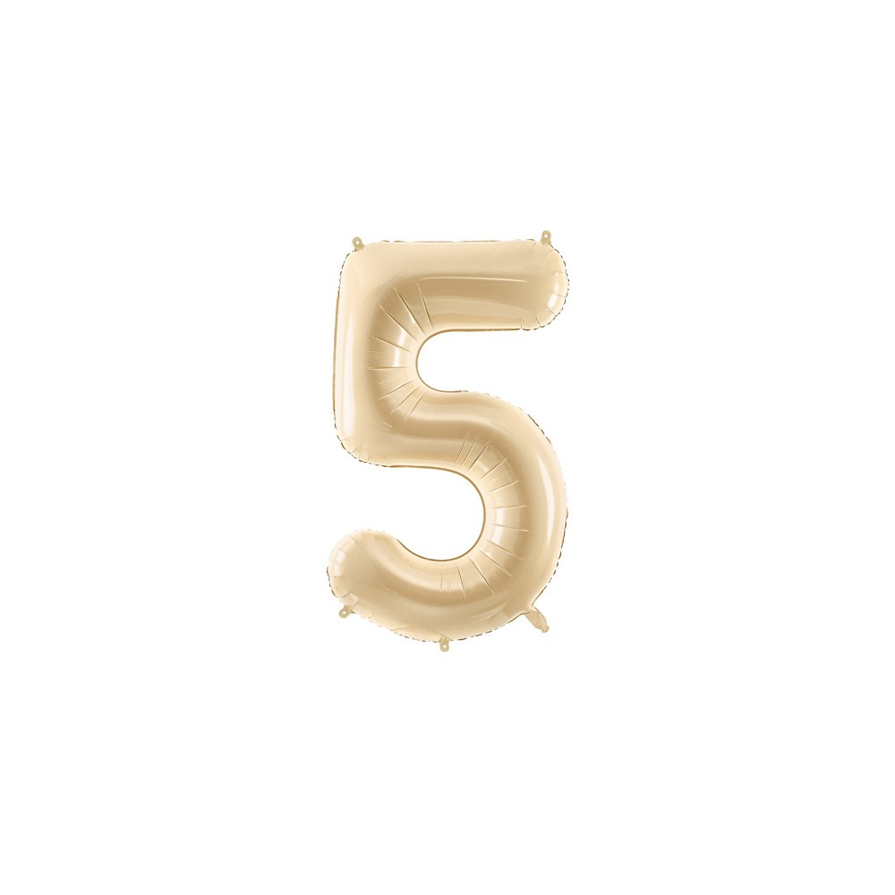 Foil balloon number 5 - beige, 72 cm