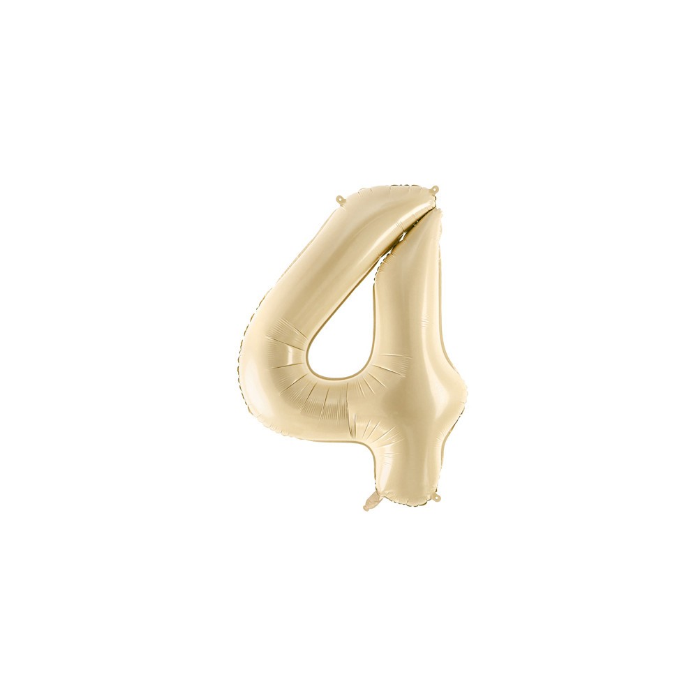 Foil balloon number 4 - beige, 72 cm