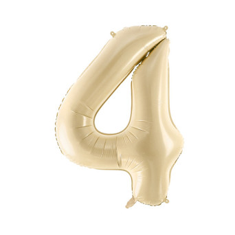 Foil balloon number 4 - beige, 72 cm
