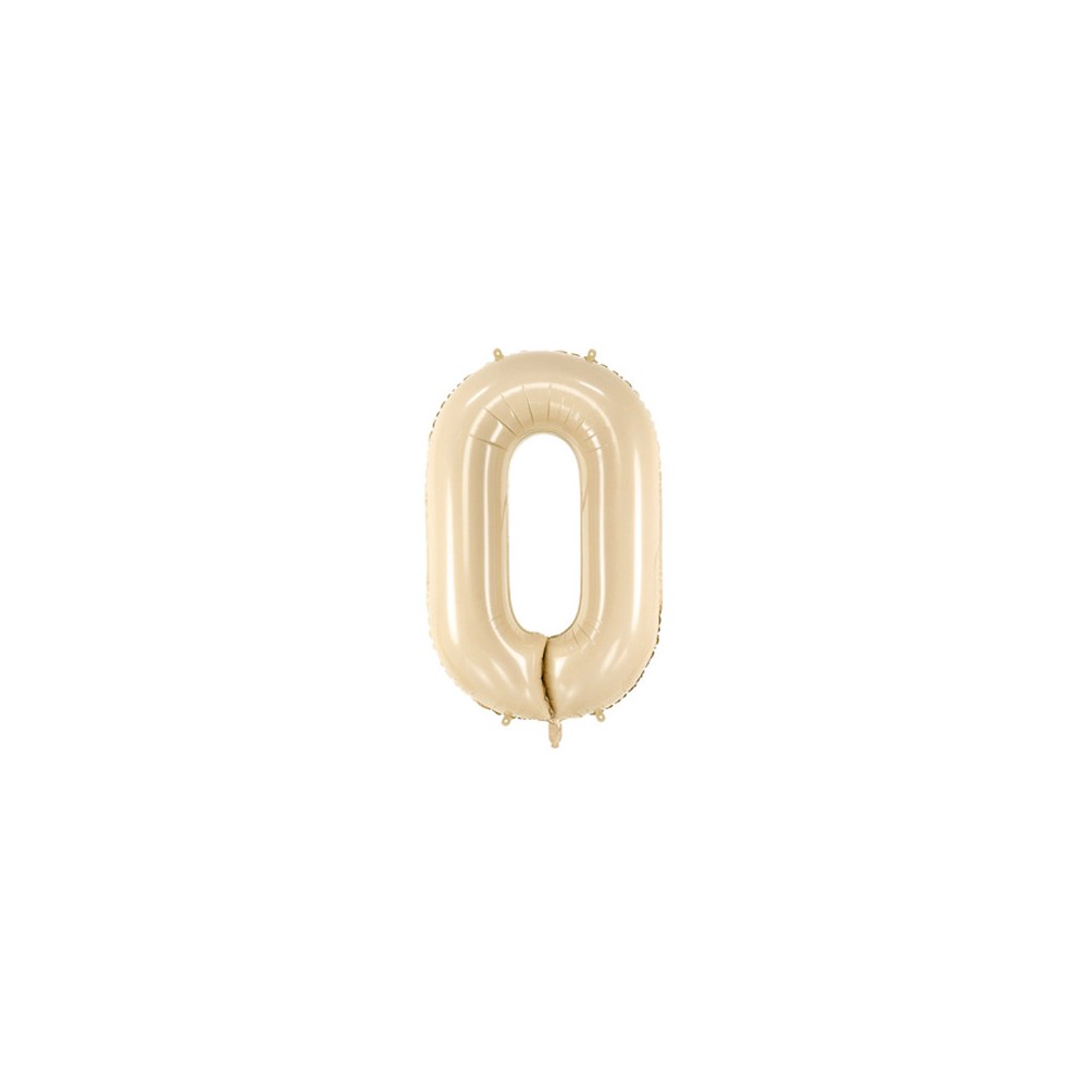 Foil balloon number 0 - beige, 72 cm