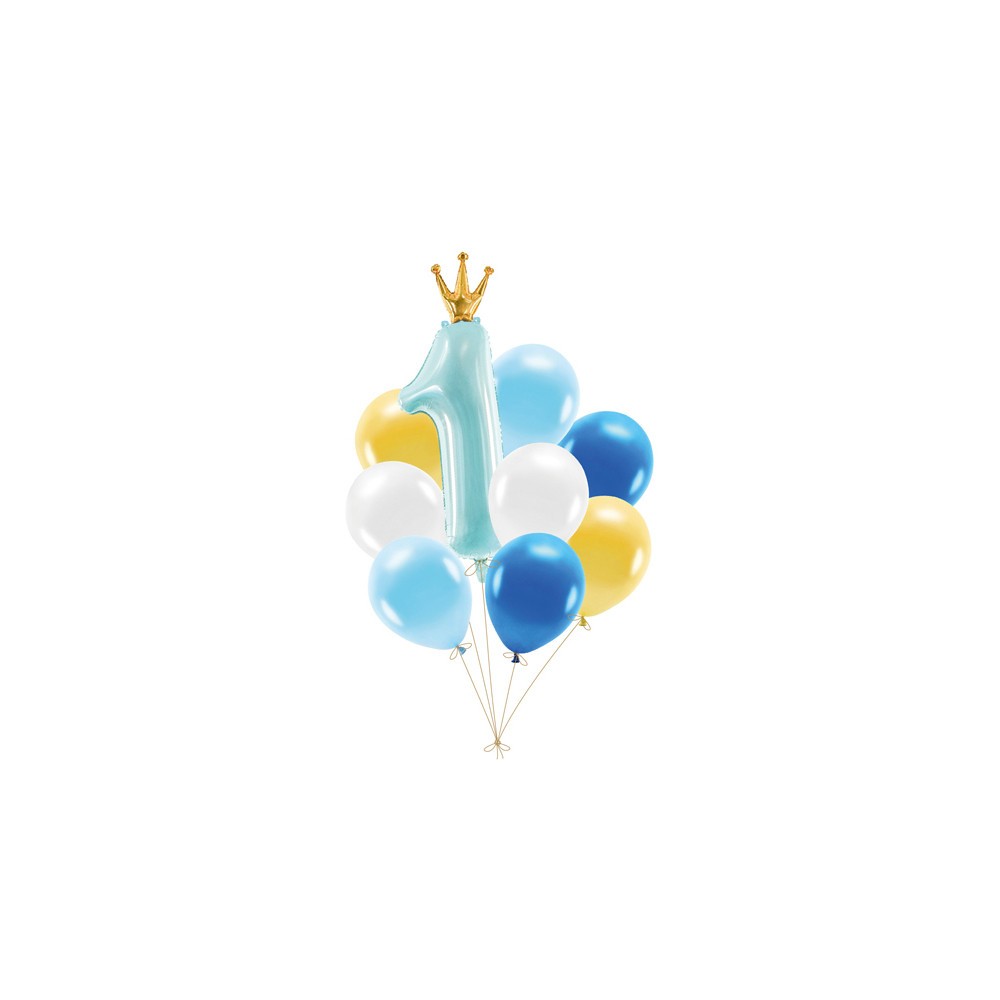 Set of baloons 1 Year - blue, 9 pcs.