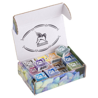Zestaw akwareli w półkostkach Eco Box - Renesans - 24 kolory