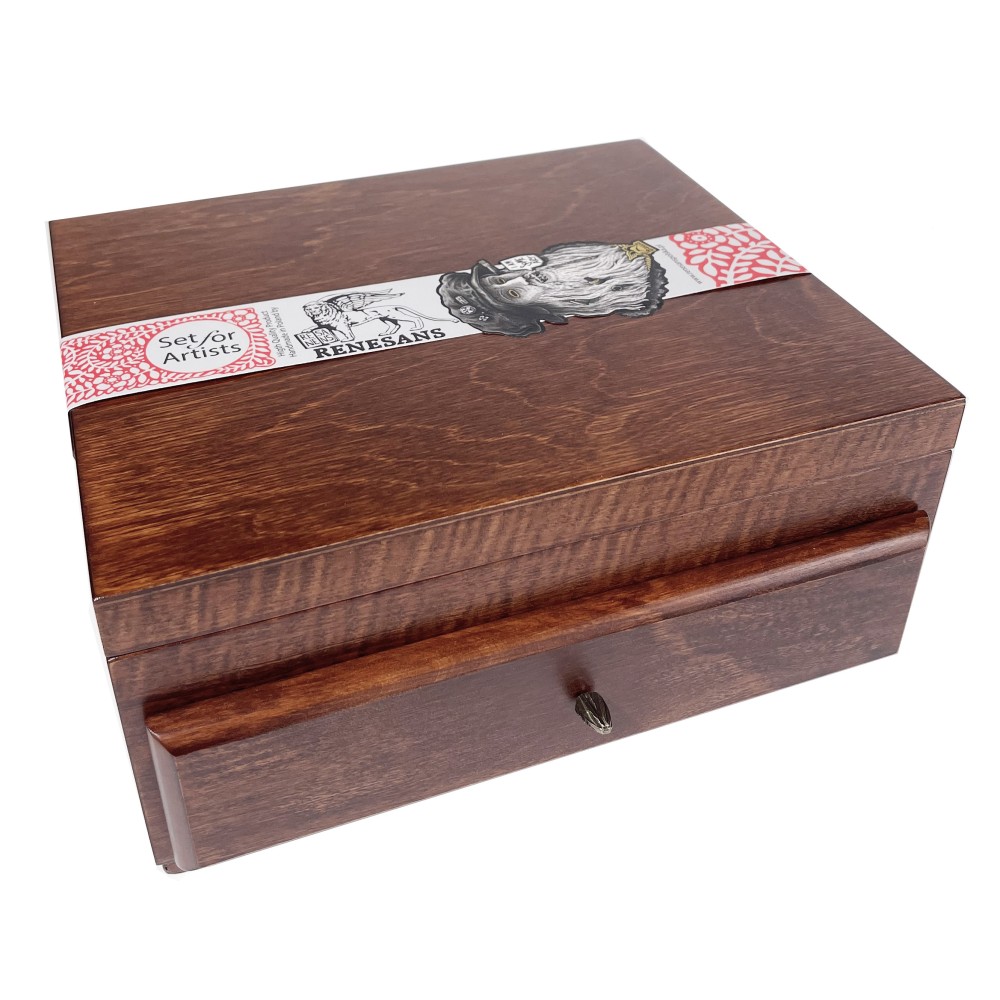 Oils for Art oil paints in wooden trunk - Renesans - 24 colors x 20 ml