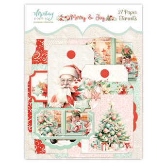 Set of paper elements, tags - Mintay - Merry & Joy, 27 pcs.