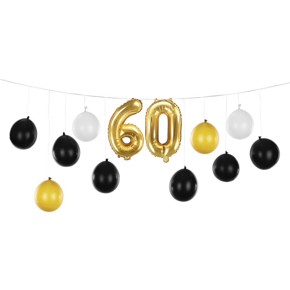 Girlanda balonowa 60-urodziny - 12 balonów, 260 x 32 cm