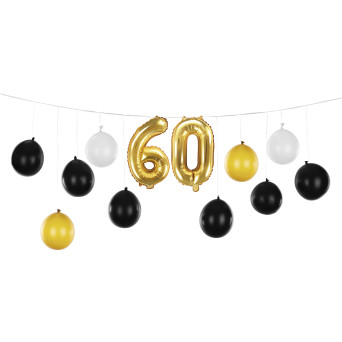 Balloon garland 60-birthday - 12 balloons, 260 x 32 cm